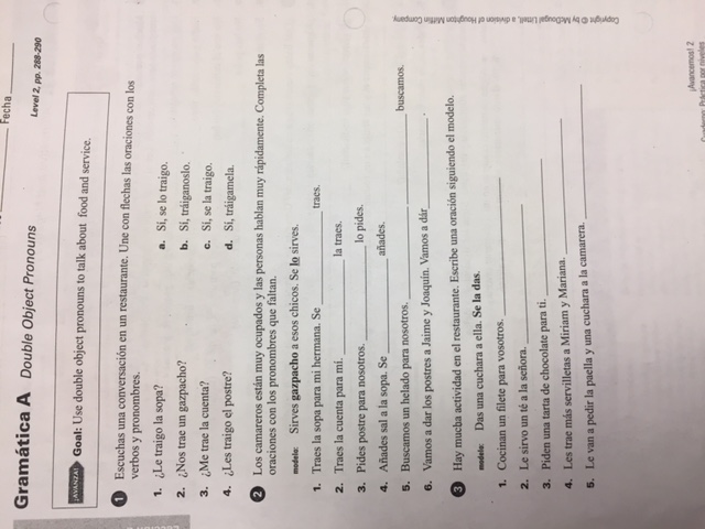 Advencemos Spanish 2 Practice Book Answers Avancemos 2 Unidad 1 