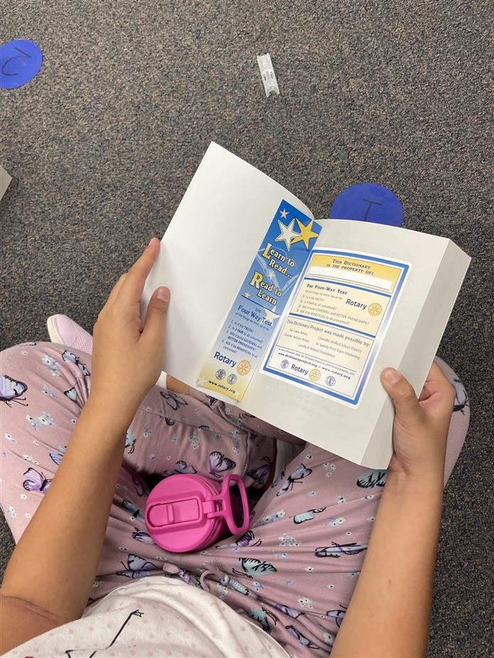  Girl looking at dictionary 