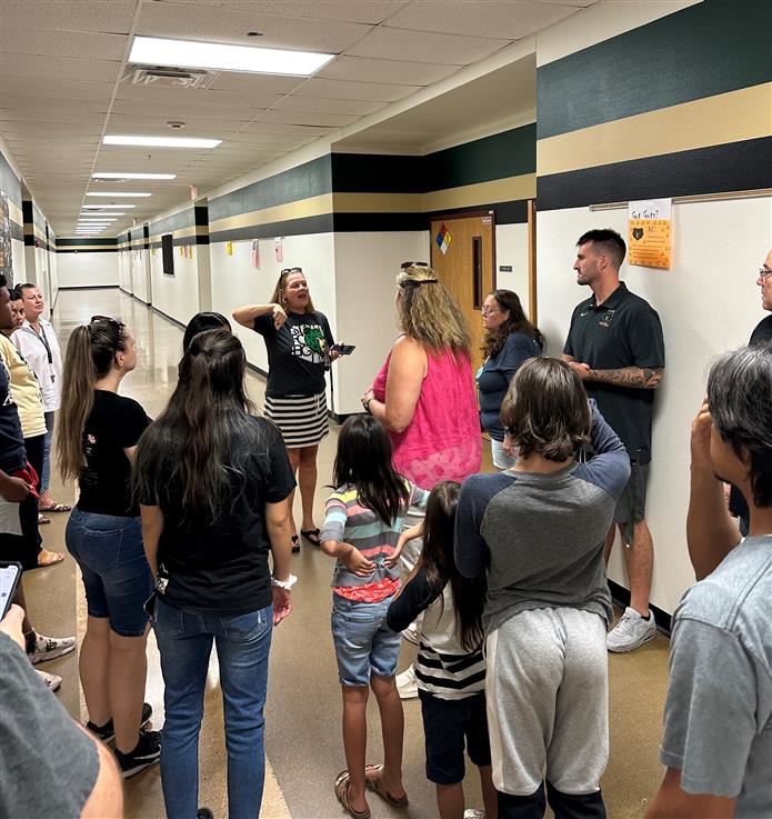 Families with their students in SPED tour Basha High School, Tuesday, July 18, 2023.