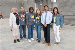 School staff at construction site