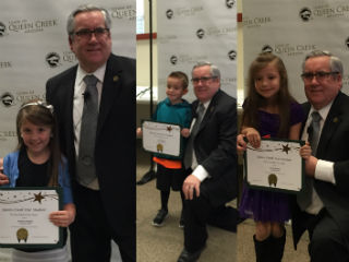 Reed Shepherd, Kirsten Dupree, and Tayla Palacio, Auxier outstanding students
