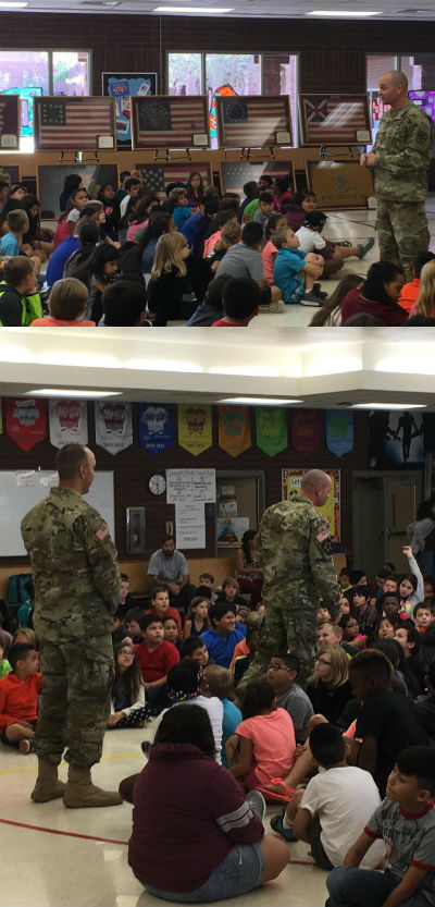 Flag presentation at Shumway Leadership Academy