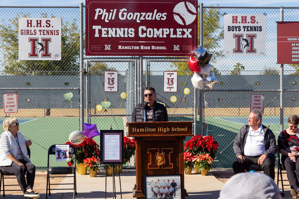 Hamilton Tennis Courts Named in Honor of Coach Phil Gonzales