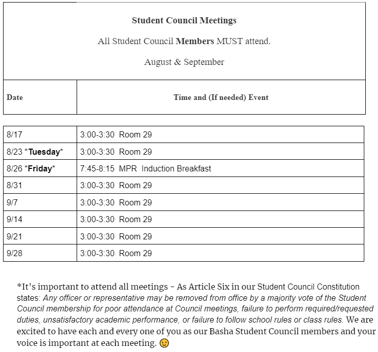 Clubs / Meeting Calendar