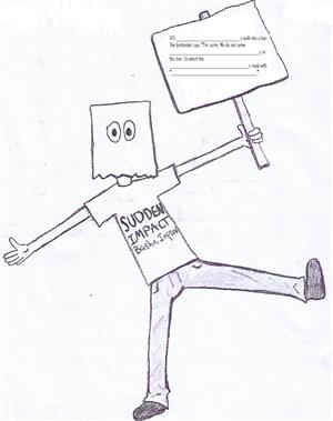 SIC mascot "Brown Bag Guy" 