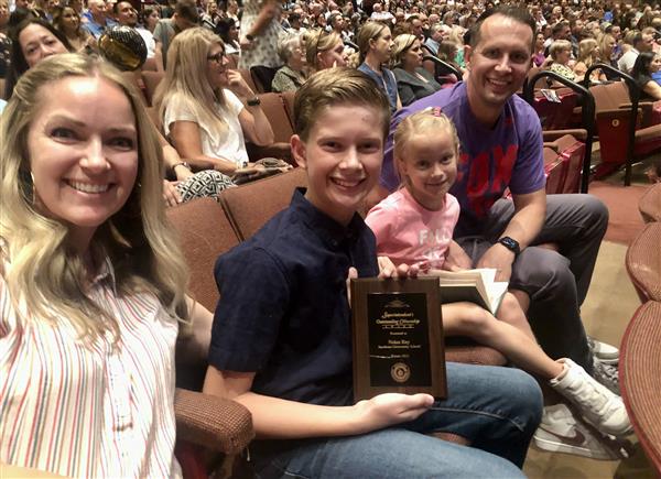 Congratulations to Nolan Ray. Nolan was nominated by his 6th grade teachers to receive this special award.