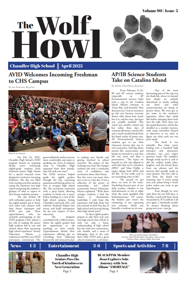 cover image of Wolf Howl April 2025 Issue