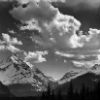 Looking through Forest to Mountain or Looking across Lake at Mountain 